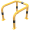 Anti-nudge hoop | double hoop | steel tube  76 mm | yellow / black | total width: 750 mm | height above ground: 650 mm | to be fixed by plugs